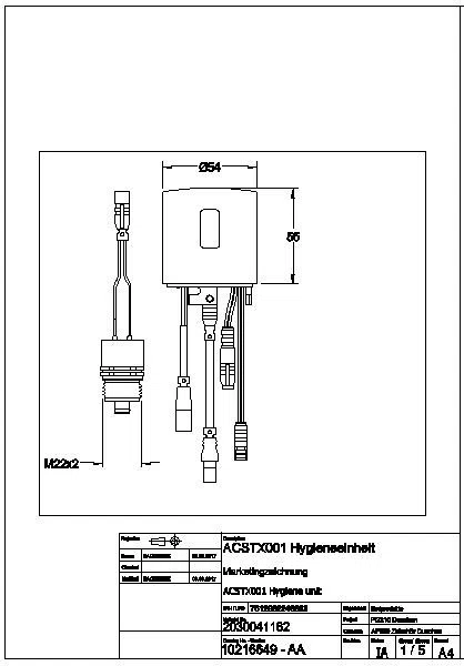 Hygieneeinheit, F5, f. Wandarmatur m. Thermostat, hydr., ACST9001
