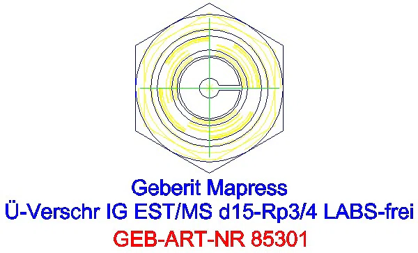 GE Mapress Edelstahl Übergangsverschr. mit IG (LABS-frei) d15-Rp3/4_85301_L