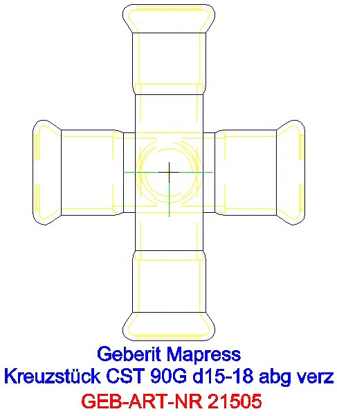 GE Mapress C-Stahl Kreuzstück 90Gr abgesetzt d15-18 verzinkt_21505_G