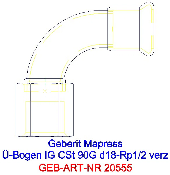GE Mapress C-Stahl Übergangsbogen 90Gr mit IG d18-Rp1/2 verzinkt_20555_L