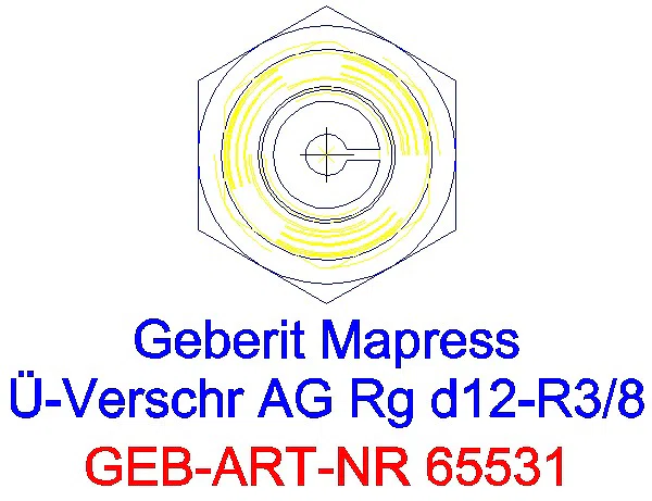 GE Mapress Kupfer Übergangsverschraubung mit AG Rg d12-R3/8_65531_L
