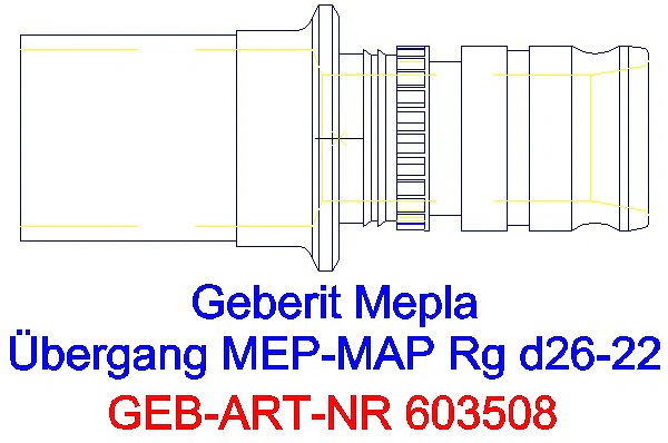 GE Mepla Übergang auf Mapress mit Einschubende Rg d26-22_603.508.00.5_G