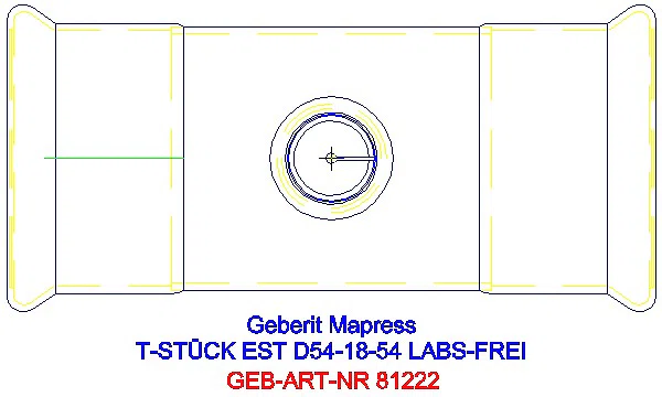GE Mapress Edelstahl T-Stück reduziert (LABS-frei) d54-18-54_81222_G