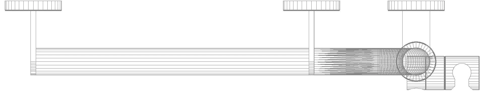 HEWI Winkelgriff m.Br.H.,d:32, A1:1250, W1:450,li,Br.H. Kst. schw tiefmatt