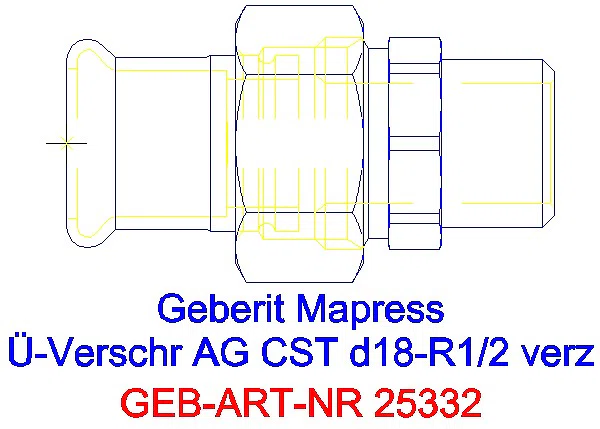 GE Mapress C-Stahl Übergangs- verschraubung mit AG d18-R1/2 verzinkt_25332_A