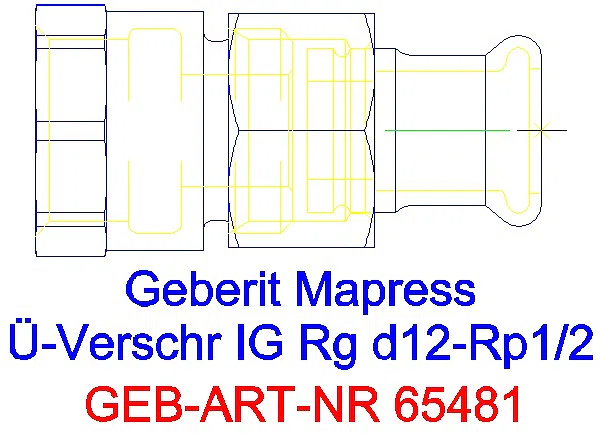 GE Mapress Kupfer Übergangsverschraubung mit IG Rg d12-Rp1/2_65481_G