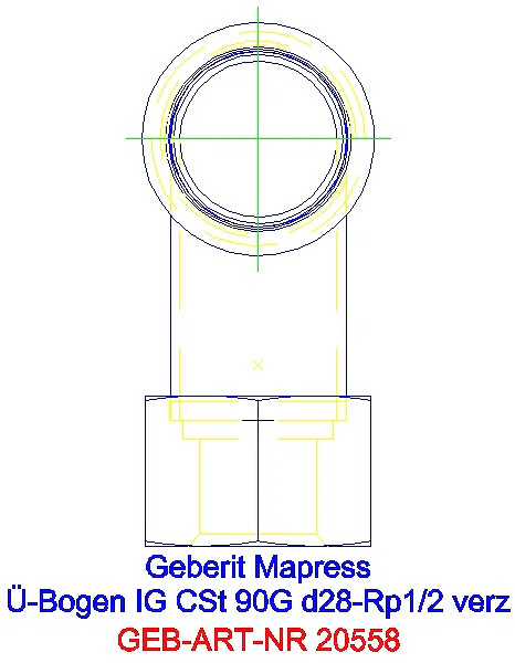 GE Mapress C-Stahl Übergangsbogen 90Gr mit IG d28-Rp1/2 verzinkt_20558_A