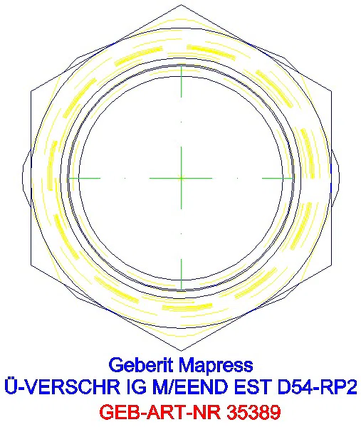 GE Mapress Edelstahl Übergangsverschr. mit IG und Einschubende d54-Rp2_35389_L