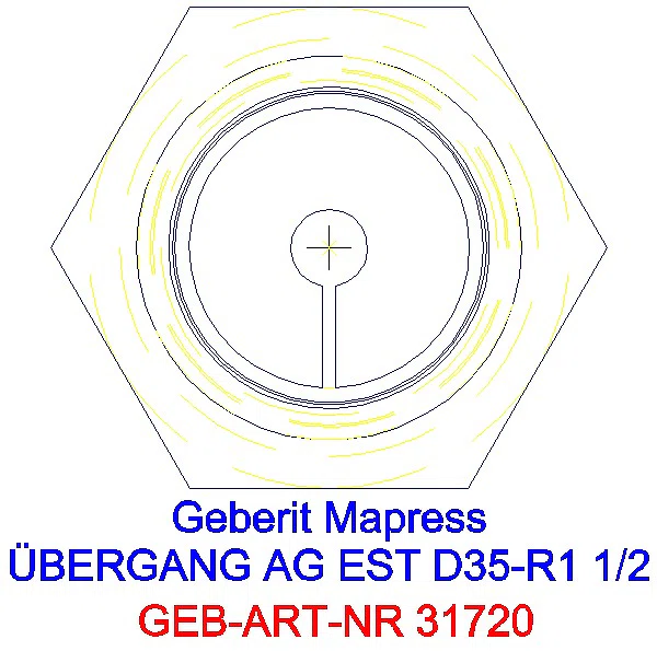 GE Mapress Edelstahl Übergang mit AG d35-R1 1/2_31720_L
