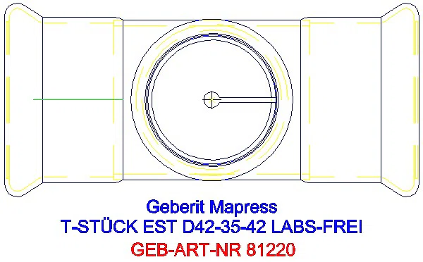GE Mapress Edelstahl T-Stück reduziert (LABS-frei) d42-35-42_81220_G