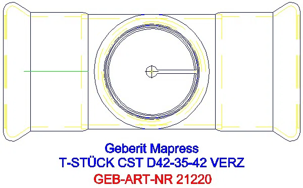 GE Mapress C-Stahl T-Stück reduziert d42-35-42 verzinkt_21220_G