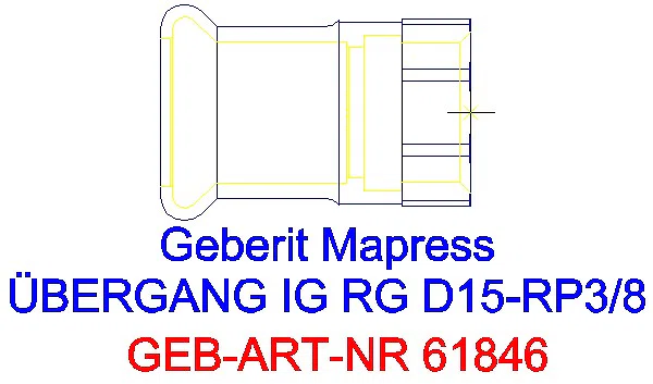 GE Mapress Kupfer Übergang mit IG Rg d15-Rp3/8_61846_G