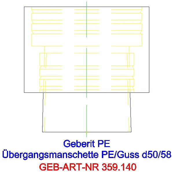 GE PE Übergangsmanschette auf Guss mit Stützring d50/58_359.140.00.1_A