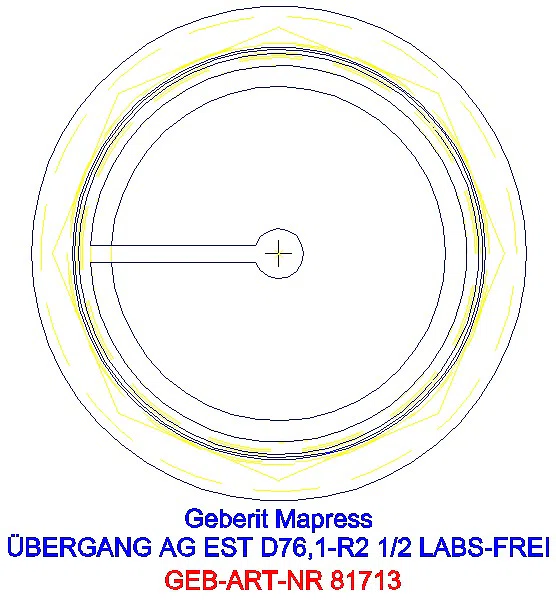 GE Mapress Edelstahl Übergang mit AG (LABS-frei) d76.1-R2 1/2_81713_L