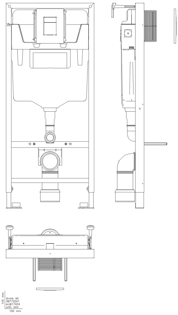 GROHE WC-Set Rapid SL 38772_1 BH 1,13m Betätigung Skate Cosmopolitan chrom