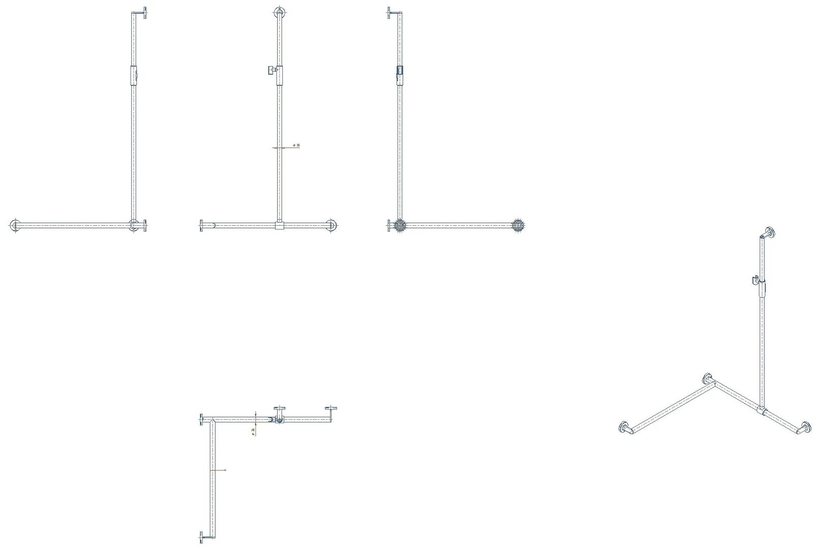 HEWI DUHA, d:25/30, A1:1250, W1/W2:765, li, plvb, Br.H.mag. dgrau tiefmatt