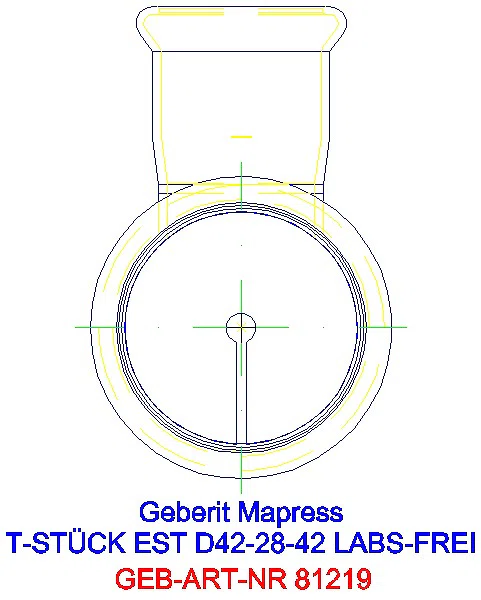GE Mapress Edelstahl T-Stück reduziert (LABS-frei) d42-28-42_81219_L