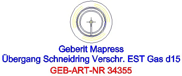 GE Mapress Edelstahl Übergang auf Schneidringverschraubung (Gas) d15_34355_L