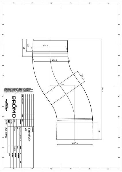 Alu Sockelknie ø87, #Art.Nr. 84287