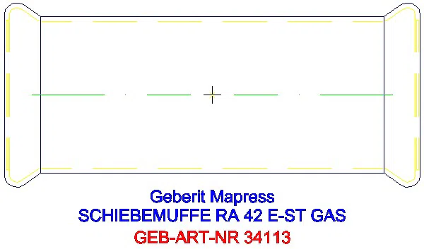 GE Mapress Edelstahl Schiebemuffe d42 (Gas)_34113_A