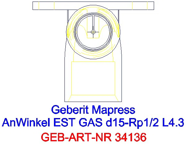 GE Mapress Edelstahl Anschlusswinkel 90Gr (Gas) d15-Rp1/2_34136_G