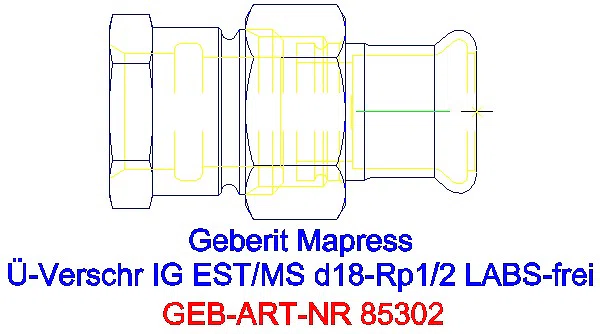 GE Mapress Edelstahl Übergangsverschr. mit IG (LABS-frei) d18-Rp1/2_85302_A