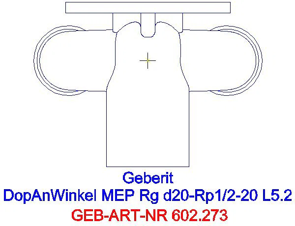 GE Mepla Doppelanschlusswinkel 90Gr Rg d20-Rp1/2-d20 L:52mm_602.273.00.5_G