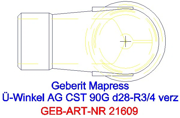 GE Mapress C-Stahl Übergangswinkel 90Gr mit AG d28-R3/4 verzinkt_21609_G