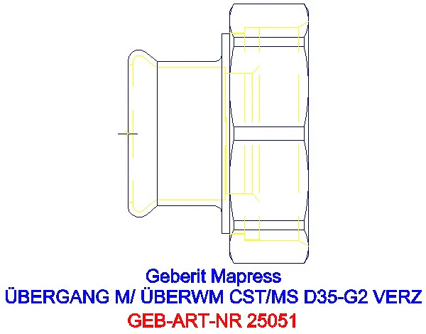 GE Mapress C-Stahl Übergang mit Überwurfmutter d35-G2 verzinkt_25051_G