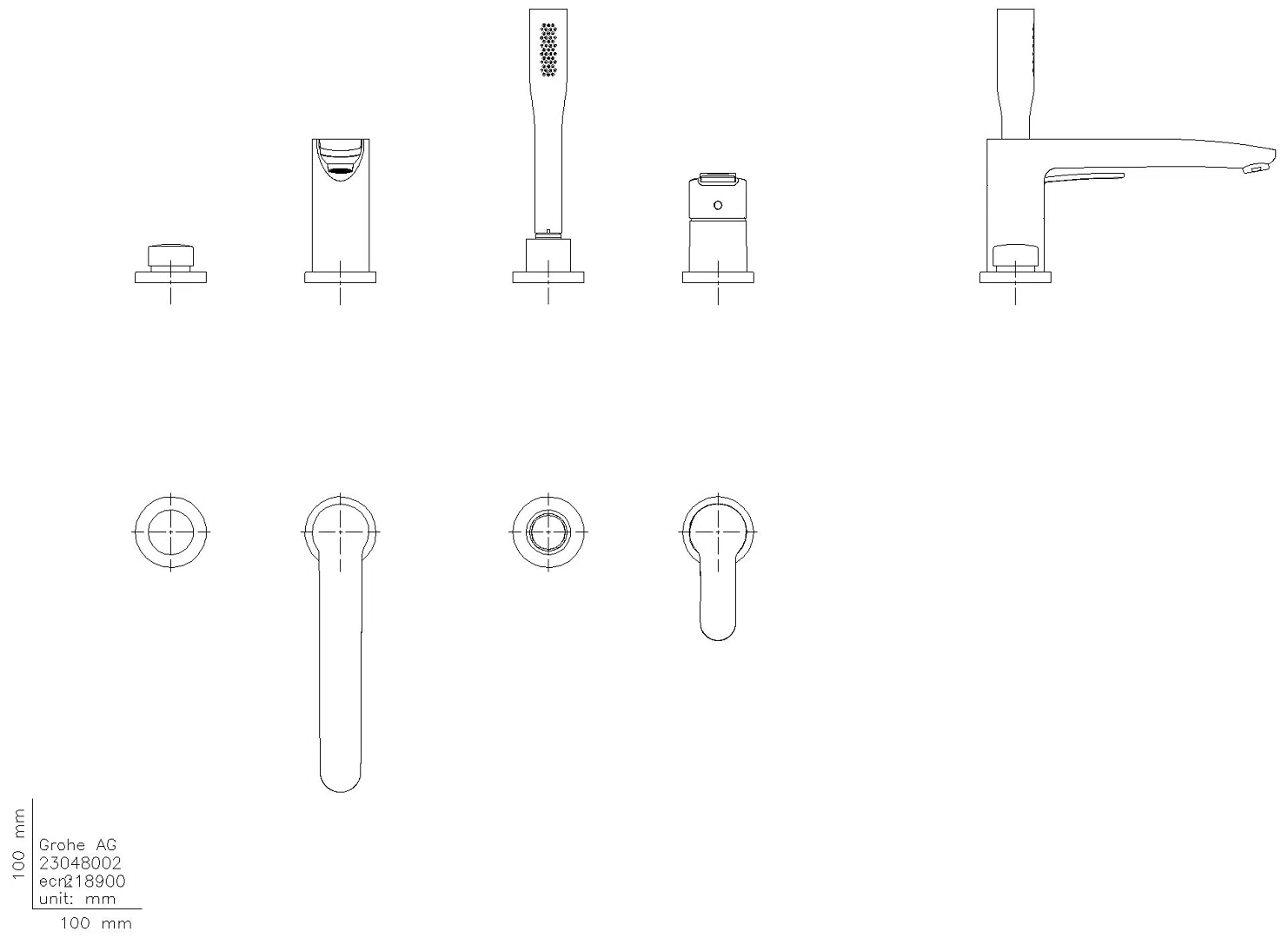 GROHE 4-Loch-Einhand-Wannenkombination Eurostyle C 23048_3 chrom