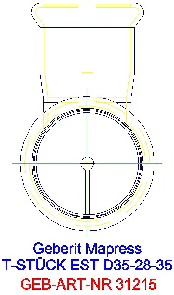 GE Mapress Edelstahl T-Stück reduziert d35-28-35_31215_L