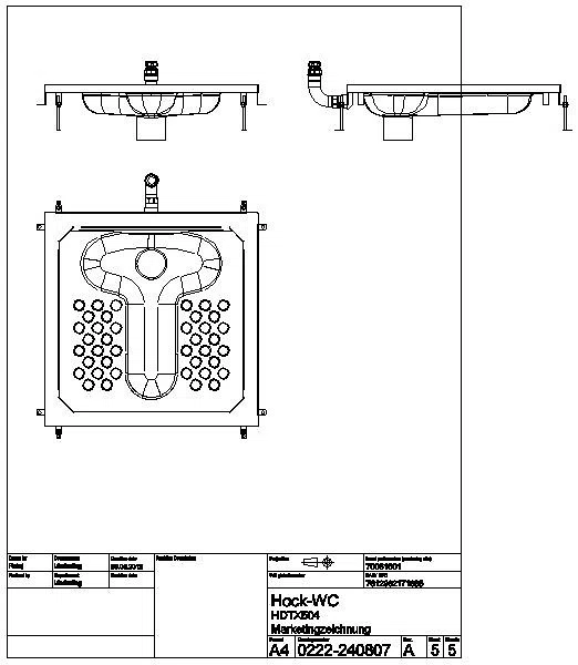 Hock-WC, CAMPUS, Edelstahl, Spülrand, 755x200x755 mm, suizidhemmend, HDTX504