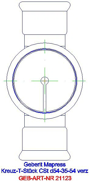 GE Mapress C-Stahl Kreuzstück reduziert d54-35-54_21123_L