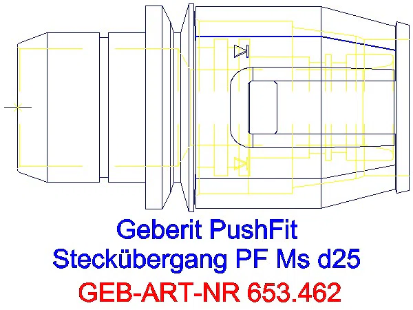 GE PushFit Übergang auf Verteiler mit Steckanschluss Ms d25_653.462.00.1_L