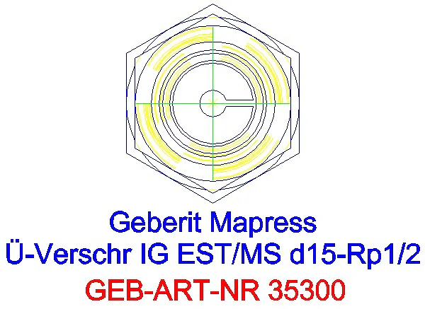 GE Mapress Edelstahl Übergangsverschr. mit IG d15-Rp1/2_35300_L