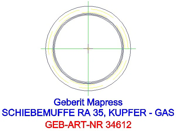 GE Mapress Kupfer Schiebemuffe Gas d35_34612_L
