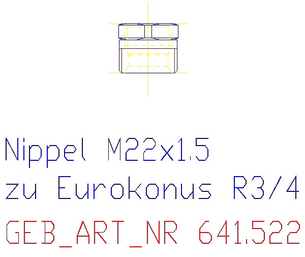 GE Übergang Eurokonus mit IG Ms EuG3/4 M22x1,5_641.522.00.1_L