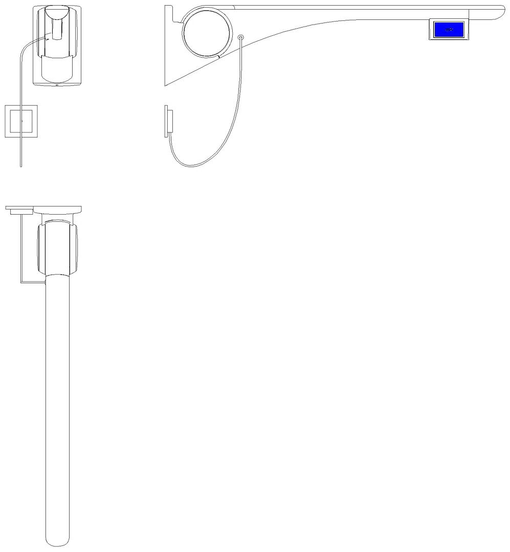 HEWI Stützklappgriff Basic,850 mm,links Spülausl.(E-Ausf.) anthr hgl-wem