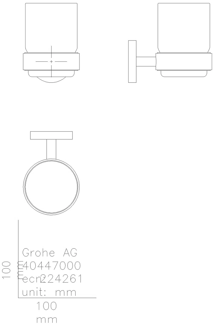 GROHE Glas Essentials 40447_1 mit Halter chrom