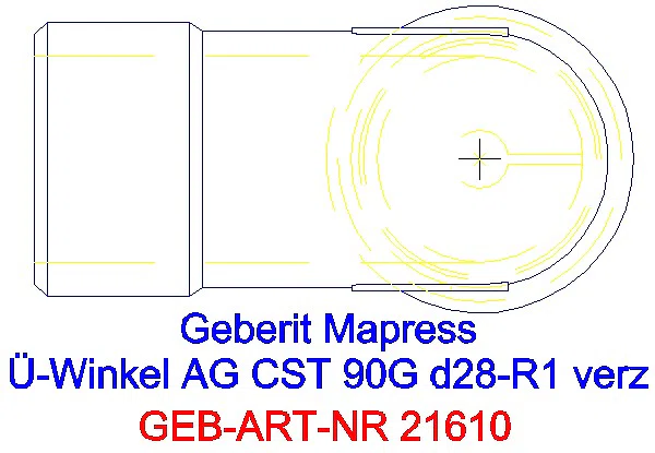 GE Mapress C-Stahl Übergangswinkel 90Gr mit AG d28-R1 verzinkt_21610_G