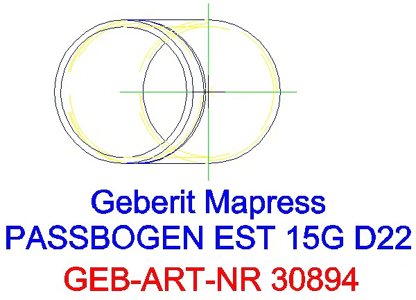 GE Mapress Edelstahl Passbogen 15Gr d22_30894_G