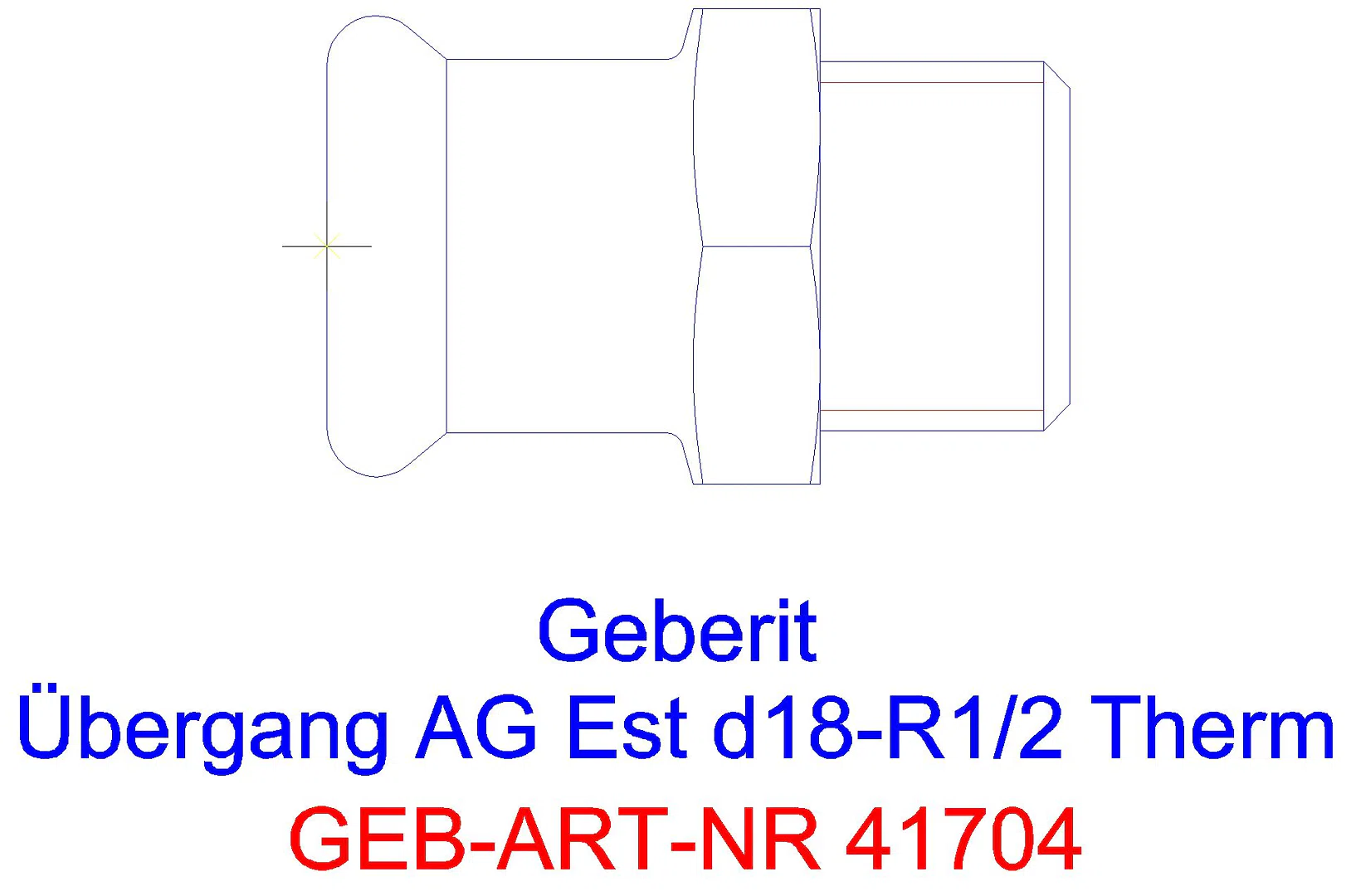 GE Mapress Therm Übergang mit AG d15-R1/2_41704_a