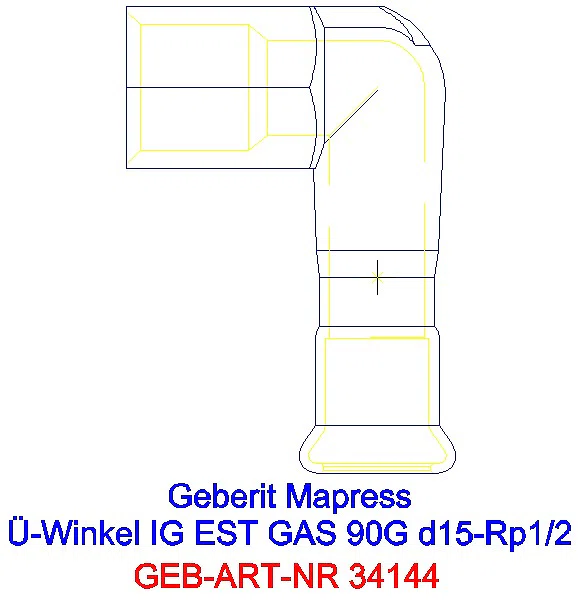 GE Mapress Edelstahl Übergangswinkel 90Gr mit IG (Gas) d15-Rp1/2_34144_A