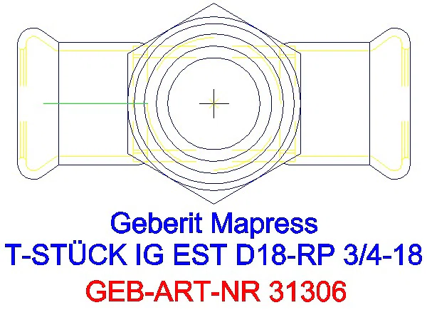GE Mapress Edelstahl T-Stück mit IG d18-Rp3/4-18_31306_G