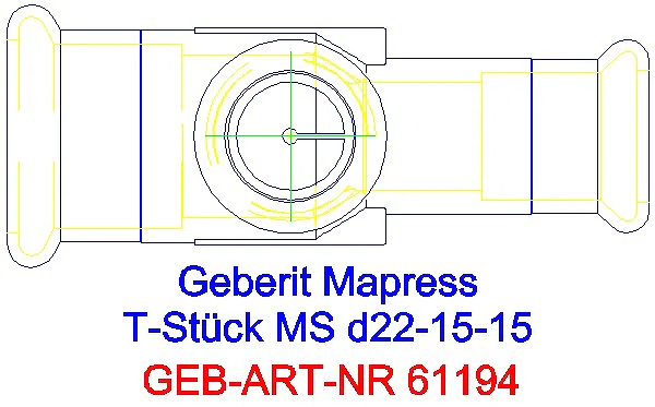 GE Mapress C-Stahl T-Stück reduziert Ms d22-15-15_61194_G