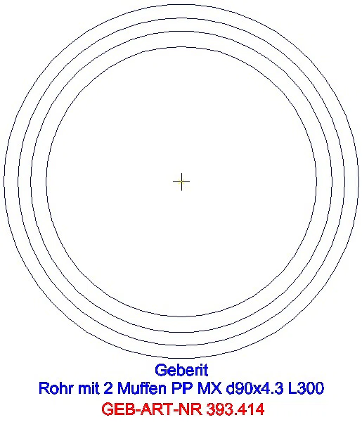 GE Silent-Pro Rohr mit 2 Muffen d90mm L300cm_393.414.14.1_A
