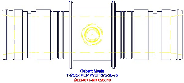 GE Mepla T-Stück reduziert PVDF d75-26-75_628.316.00.5_G