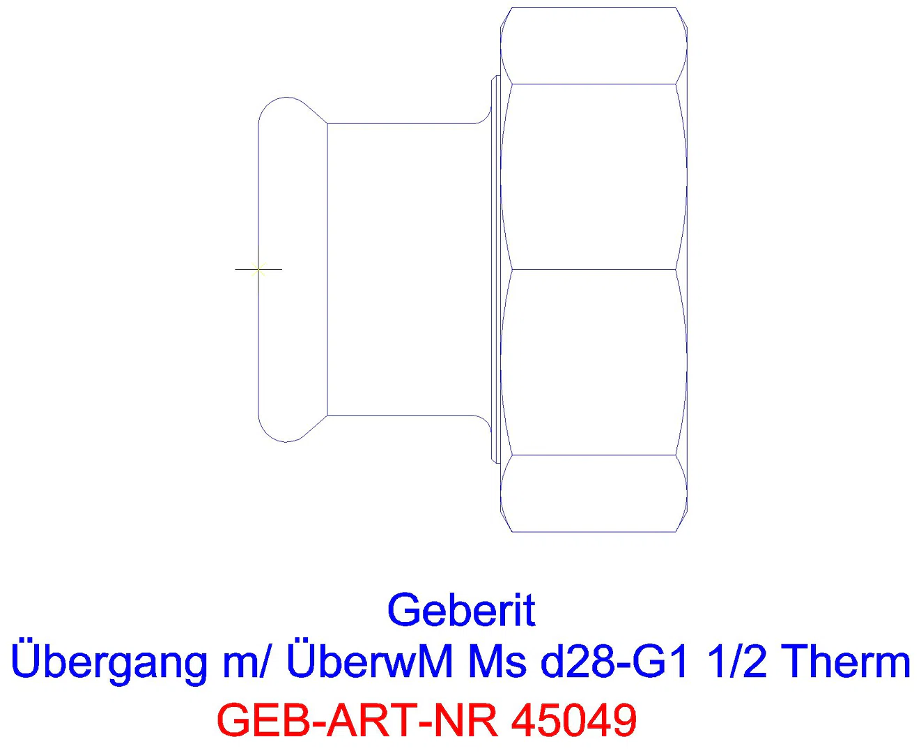 GE Mapress Therm Übergang mit Überwurfmutter d22-G1 1/4_45049_a