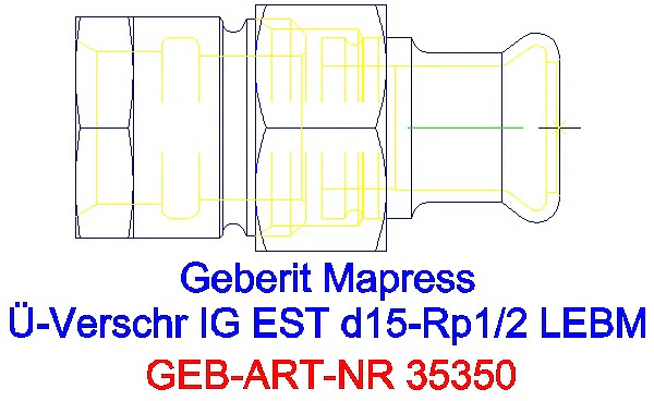 GE Mapress Edelstahl Übergangsverschr. mit IG ÜM aus ESt d15-Rp1/2_35350_G