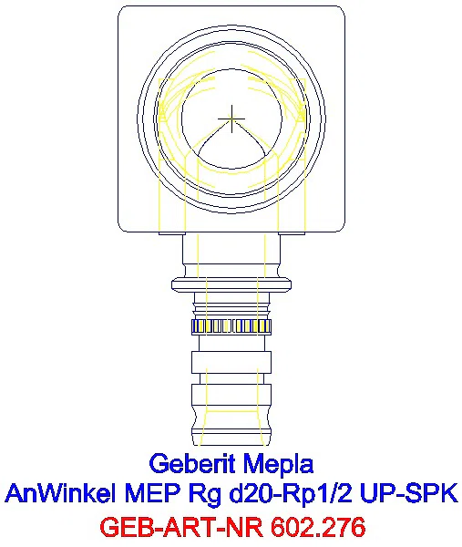 GE Mepla Anschlusswinkel 90Gr für UP-SPK Rg d20-Rp1/2_602.276.00.5_A